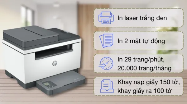 Máy in laser trắng đen đa năng HP LaserJet MFP M236sdw Wifi (9YG09A)