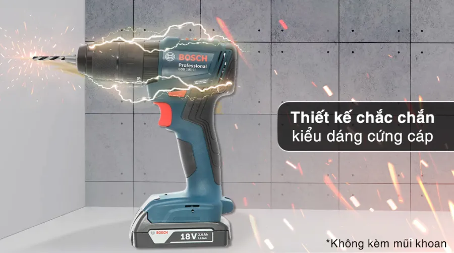 Máy khoan vặn vít pin bosch gsb 185-li 18v 1 pin 1 sạc - 3