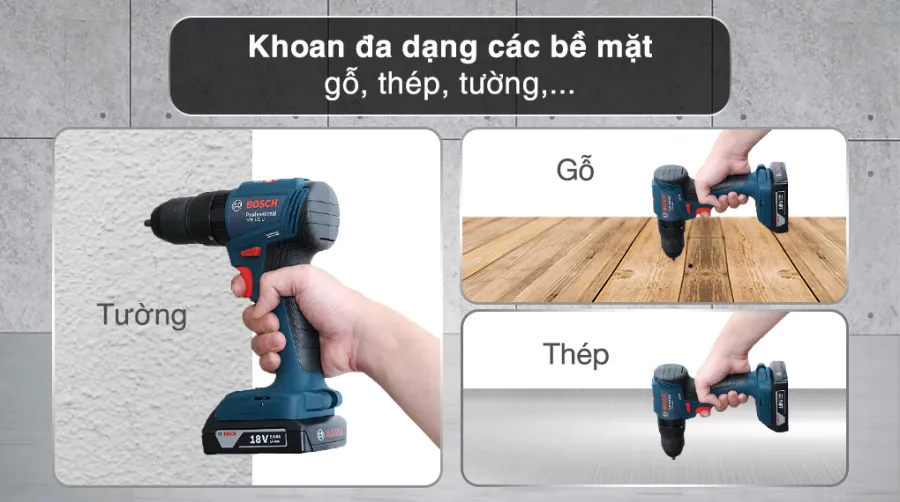 Máy khoan vặn vít pin bosch gsb 185-li 18v 1 pin 1 sạc - 4