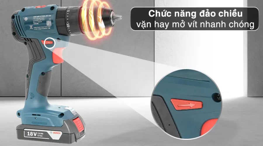 Máy khoan vặn vít pin bosch gsb 185-li 18v 1 pin 1 sạc - 5