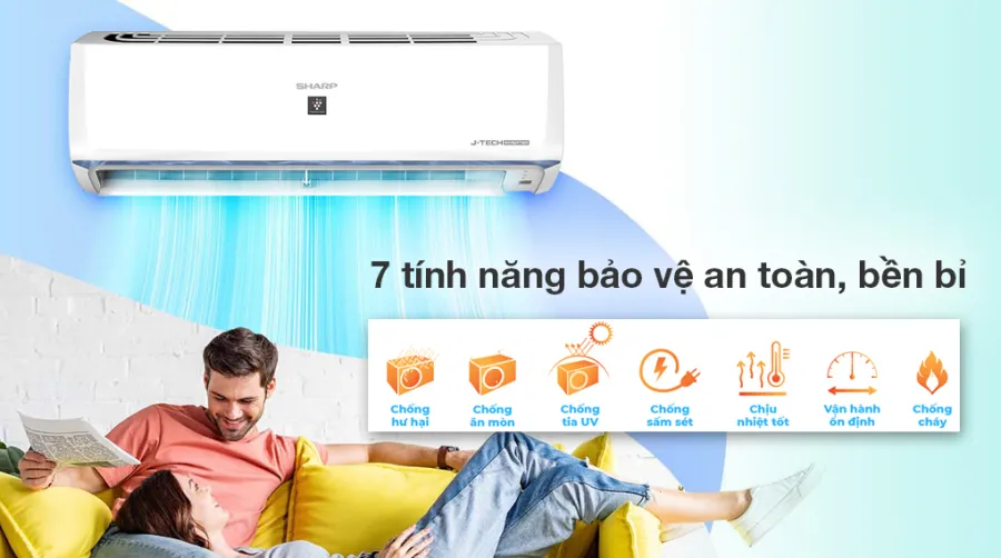 Máy lạnh sharp inverter 1 hp ah-xp10bsw - 5