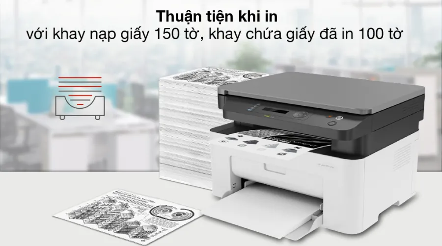 Máy in laser trắng đen đa năng hp laserjet 135w mfp wifi 4zb83a - 3