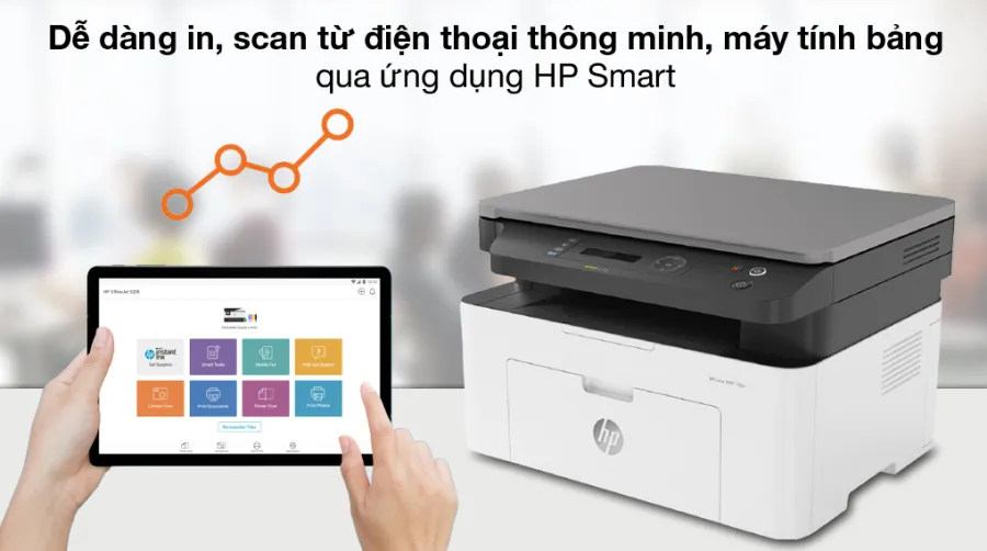 Máy in laser trắng đen đa năng hp laserjet 135w mfp wifi 4zb83a - 5