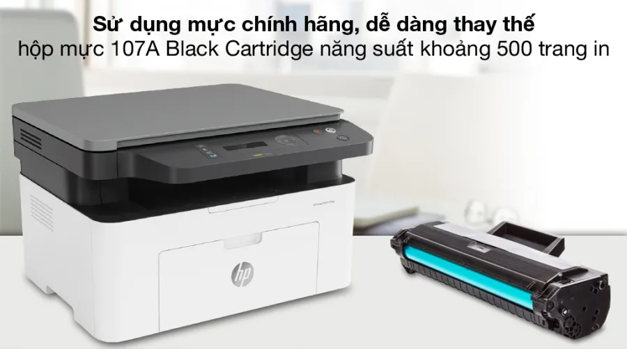 Máy in laser trắng đen đa năng hp laserjet 135w mfp wifi 4zb83a - 6