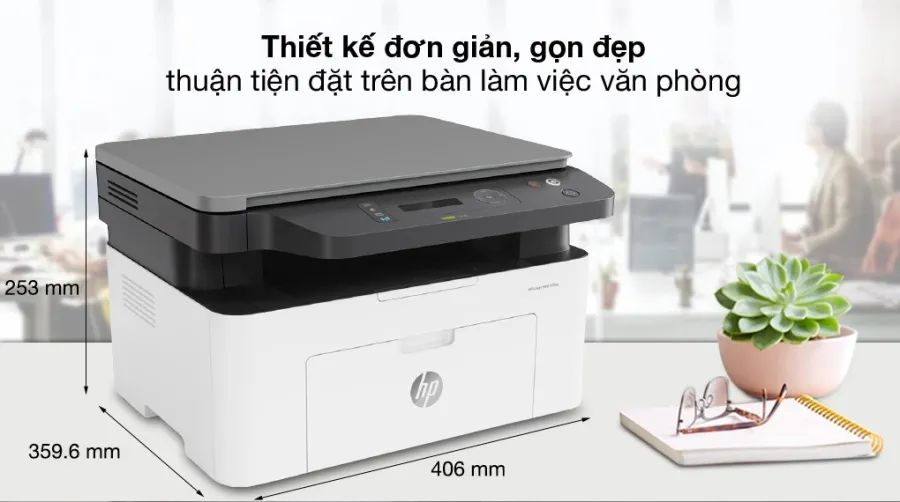 Máy in laser trắng đen đa năng hp laserjet 135w mfp wifi 4zb83a - 1