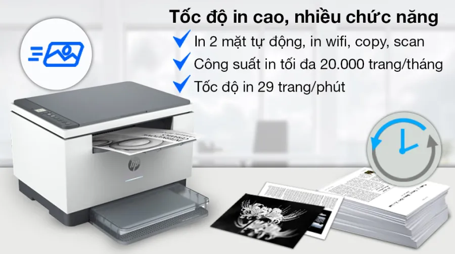 Máy in laser trắng đen đa năng hp laserjet mfp m236dw wifi 9yf95a - 2