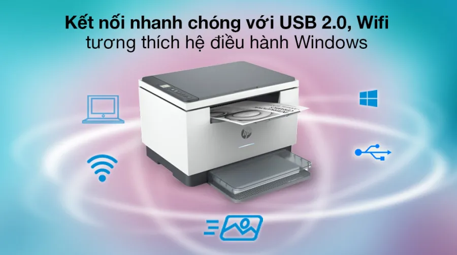 Máy in laser trắng đen đa năng hp laserjet mfp m236dw wifi 9yf95a - 4