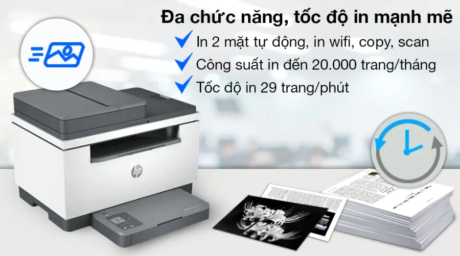 Máy in laser trắng đen đa năng hp laserjet mfp m236sdw wifi 9yg09a - 2