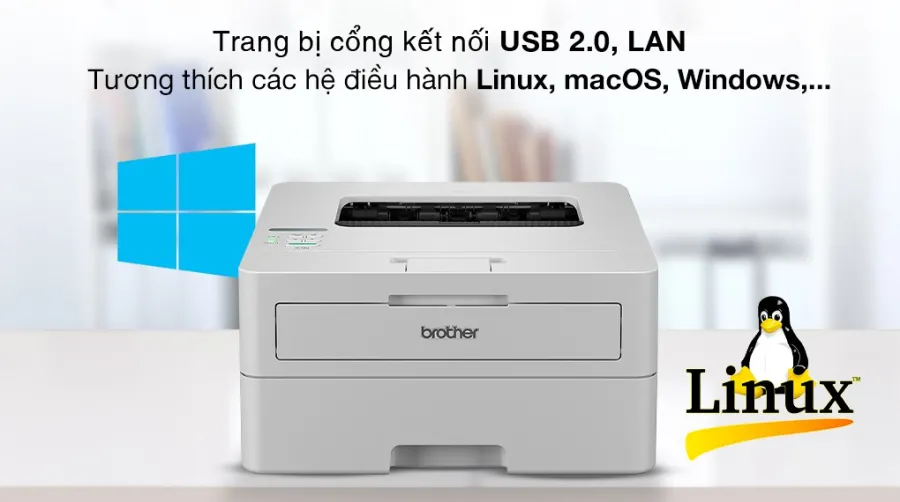 Máy in laser trắng đen đơn năng brother hl-b2180dw wifi - 5