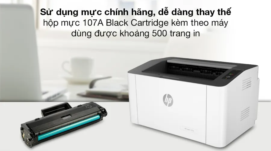 Máy in laser trắng đen đơn năng hp 107a 4zb77a - 6