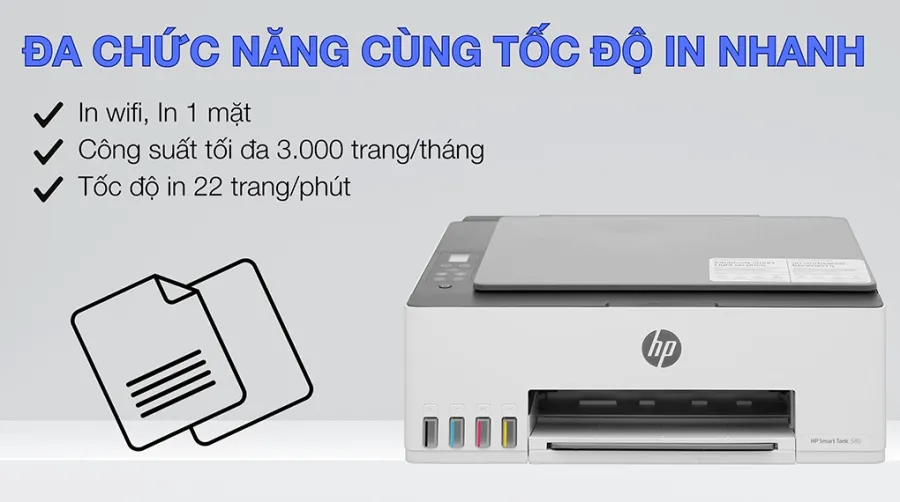 Máy in phun màu đa năng hp smart tank 580 wifi 1f3y2a - 2