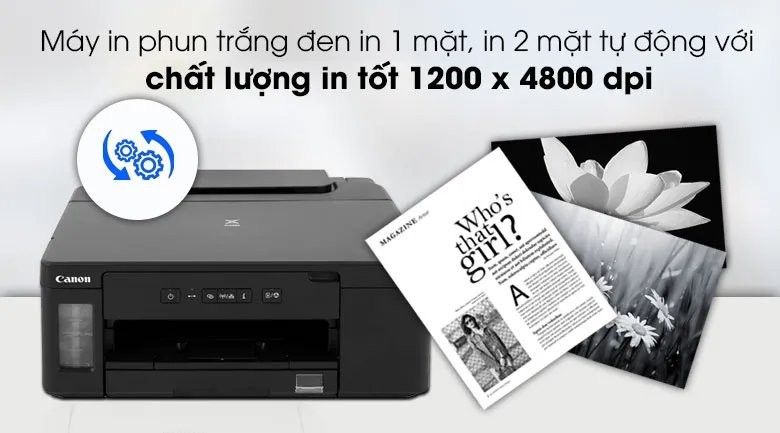 Máy in phun trắng đen đơn năng canon pixma gm2070 wifi - 3