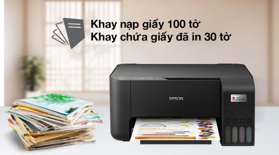 Máy in phun màu đa năng epson ecotank l3210 c11cj68501 - 3