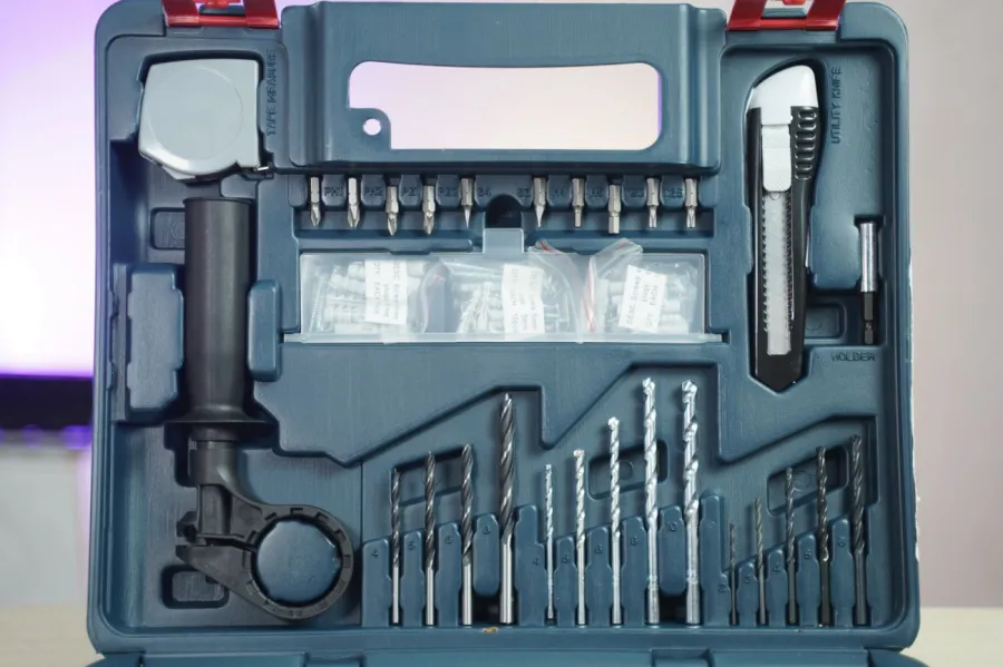 Máy khoan búa động lực bosch gsb 16re set - 1