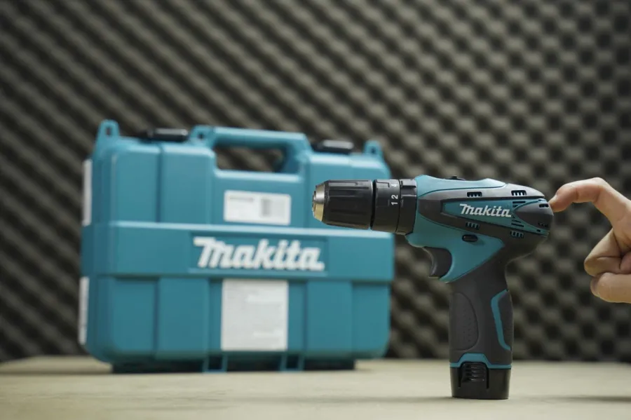Máy khoan búa vặn vít dùng pin makita hp330dwe 108v - 1