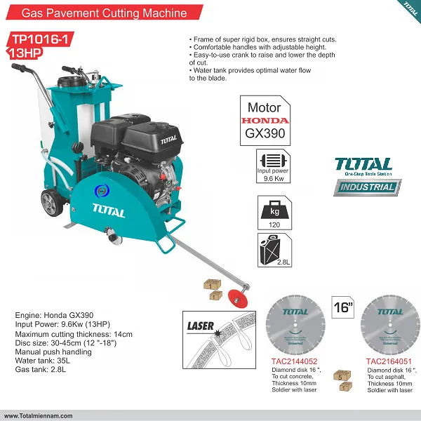 Máy cắt nền bê tông 13hp total tp1016-1 405mm - 2