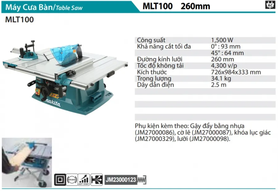 260mm máy cưa bàn makita mlt100 - 9