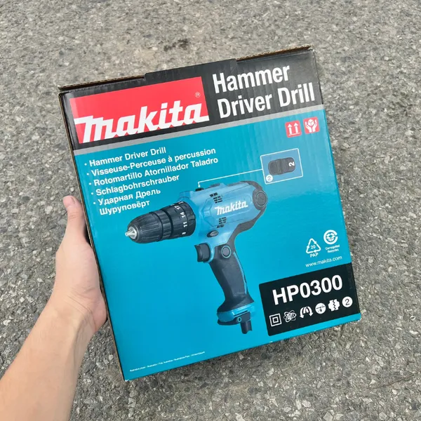 Máy khoan búa và vặn vít makita hp0300 10mm - 4
